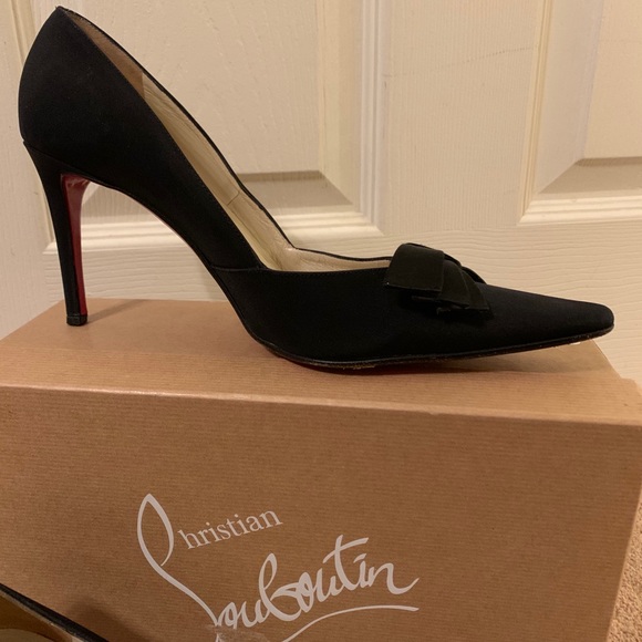 Christian Louboutin Shoes - Louboutin Black Satin Pumps Sz 41
